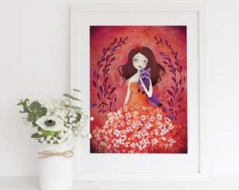 Purple Fox - Deluxe Edition Print - Whimsical Art