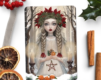 Yule - Illustrated Postcard - Esotericism Art - Pagan - Sabbat - Wiccan - Witchery - Christmas Card