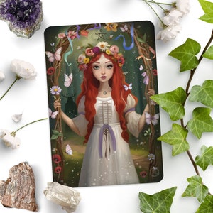 Beltane - carte postale illustrée - art ésotérisme - païen - sabbat - 1er mai - sorcellerie