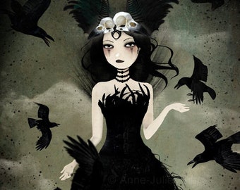 The Crow Queen 12/100 - Deluxe Edition Print - Whimsical Art