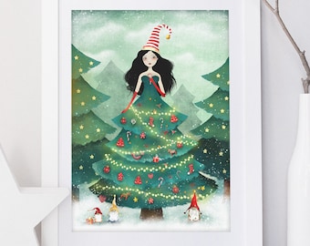 My Own Christmas Tree - Deluxe Edition Print - Whimsical Art