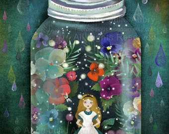 Garden in a Jar (Alice in Wonderland) - Open Edition Print - lewis carroll