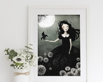 My Only Friend 73/100 - Fine Art Print - Whimsical Art - Sad Art