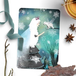 La Reine des Neiges et l'Ours Fée (Snow Queen and Fairy Bear) - Noël - Carte Postale
