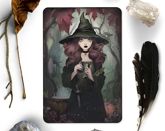 Samhain - Illustrated Postcard - Esotericism Art - Pagan - Sabbat - Wiccan - Witchery