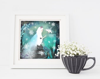 Snow Queen and Fairy Bear - Deluxe Edition Print - Whimsical Art