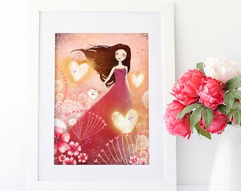 Heart Lanterns 34/50 - Deluxe Edition Print - Whimsical Art