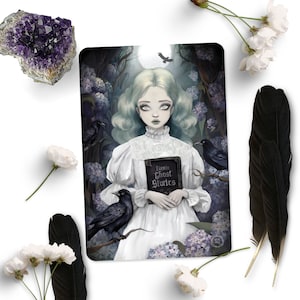 Histoires de fantômes - Carte postale illustrée - Art ésotériste - Halloween - Art sombre