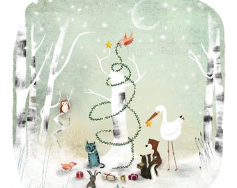 An Enchanted Christmas - Open Edition Print - Whimsical Art