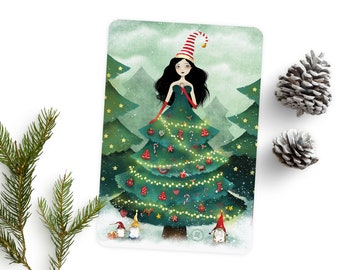 My Own Christmas Tree - Illustrated Postcard