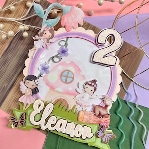 Fairy First Birthday Cake Topper, Fairy Birthday Decorations, Fairy Garden Birthday Party, Fairy Garden Decorations, Enchanted Forest Decor