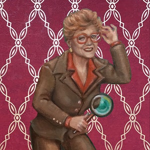 Murder She Wrote painting print postcard gicleé Jessica Fletcher Angela Lansbury 1980's Detective cabot cove maine ladies of prime time