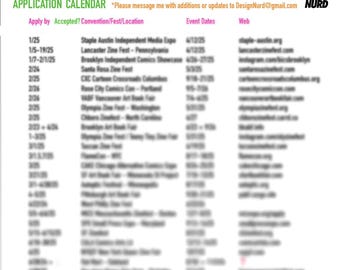 DIRECT DOWNLOAD Comicbook convention, Zine fest, sticker & art book application list for independent small press booksellers in the USA 2026