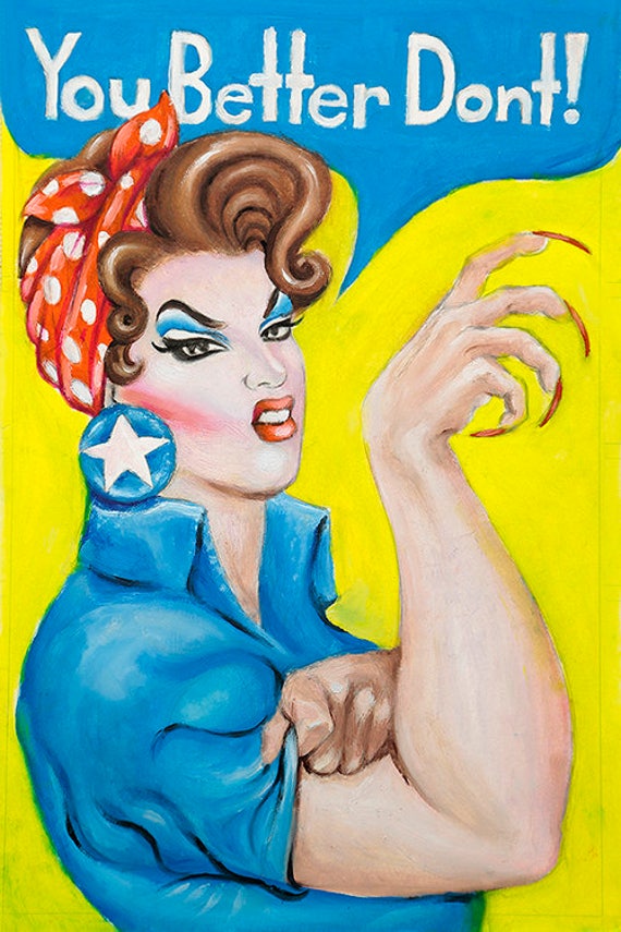 Rosie the Riveter, You Better Don't, Drag Queen, Mama Tits, World War II,  Factory Worker, Shipyard, Feminism, Women's Economic Power, WWII -   Sweden