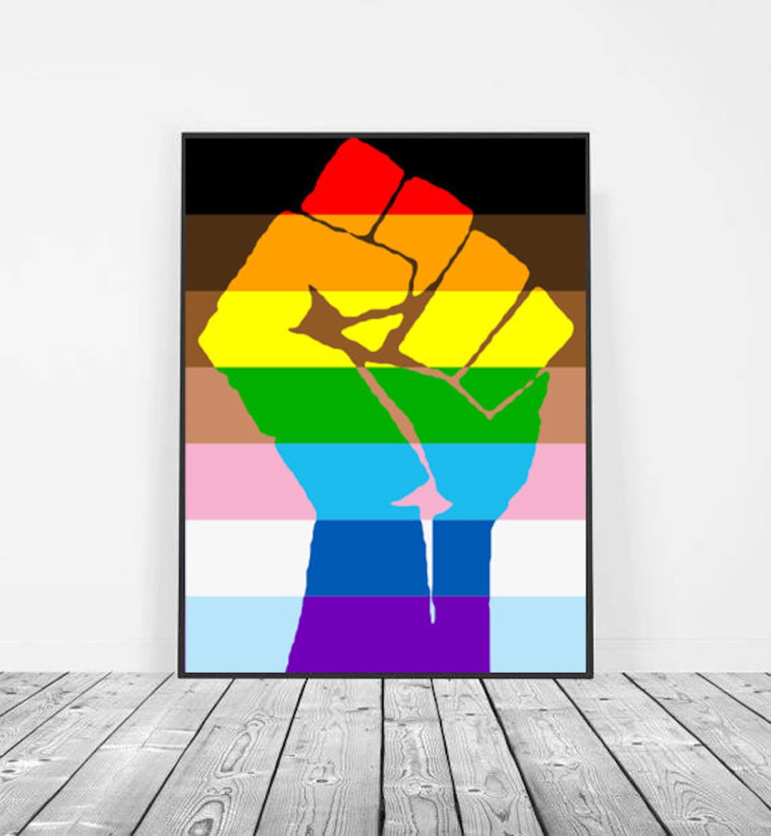 Queer Trans Gay Pride Poster Rainbow Flag Diversity Resist - Etsy