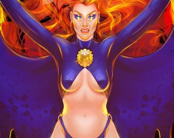 Uncanny X-Slur pin-up zine BOOKLET. X-men Goblin Queen Cyclops Storm Dark Phoenix Mystique Psylocke Wolverine Nightcrawler Jubilee Dazzler