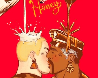 Hemp, Milk & Honey pin-up zine booklet. Spicy Queer Lesbian Trans Gay art painting digital pencil artwork