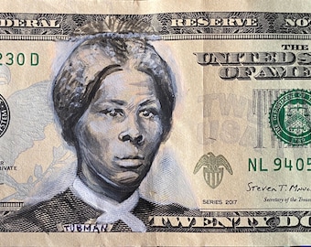 Harriet Tubman PRINT I got 5 on it dollar bill money painting Pop art