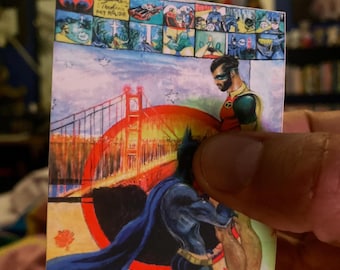 Buttman i Throbbning, komiks queer camp, Most Golden Gate, San Francisco, poza