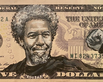 Albert Woodfox PRINT American currency I got 5 on it dollar money dollar bill painting Pop art Black Panther Party solitary confinement