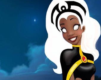 tiana, ororo, storm, Disney Princess X-Men, Disney Princess, X-Men, the princess and the frog, disney, print, postcard, poster, buzzfeed