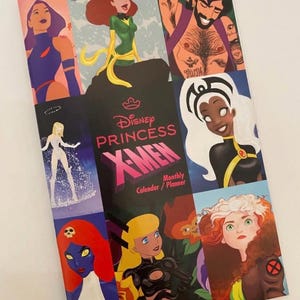 Disney Princess X-Men dateless calendar / day planner, buzzfeed, pixar, Emma Frost, Jasmine, Storm, Ariel, Pocahontas, Psylocke, Aladdin