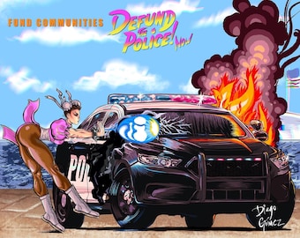 Street Fighter II Chun Li sticker #2 I’m the strongest woman in the world fund communities not cops defund the police