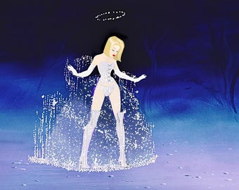 Cinderela, Emma Frost, Rainha Branca, Princesa Disney X-Men, Princesa Disney, X-Men, estampa da Cinderela, Disney, pôster dos X-Men, Buzzfeed