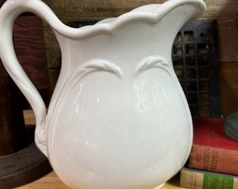 Antique Ironstone Pitcher: Greenwood China, Farmhouse Decor
