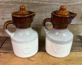 Vintage Oil & Vinegar Cruets - 5 inch  “O” and “V”