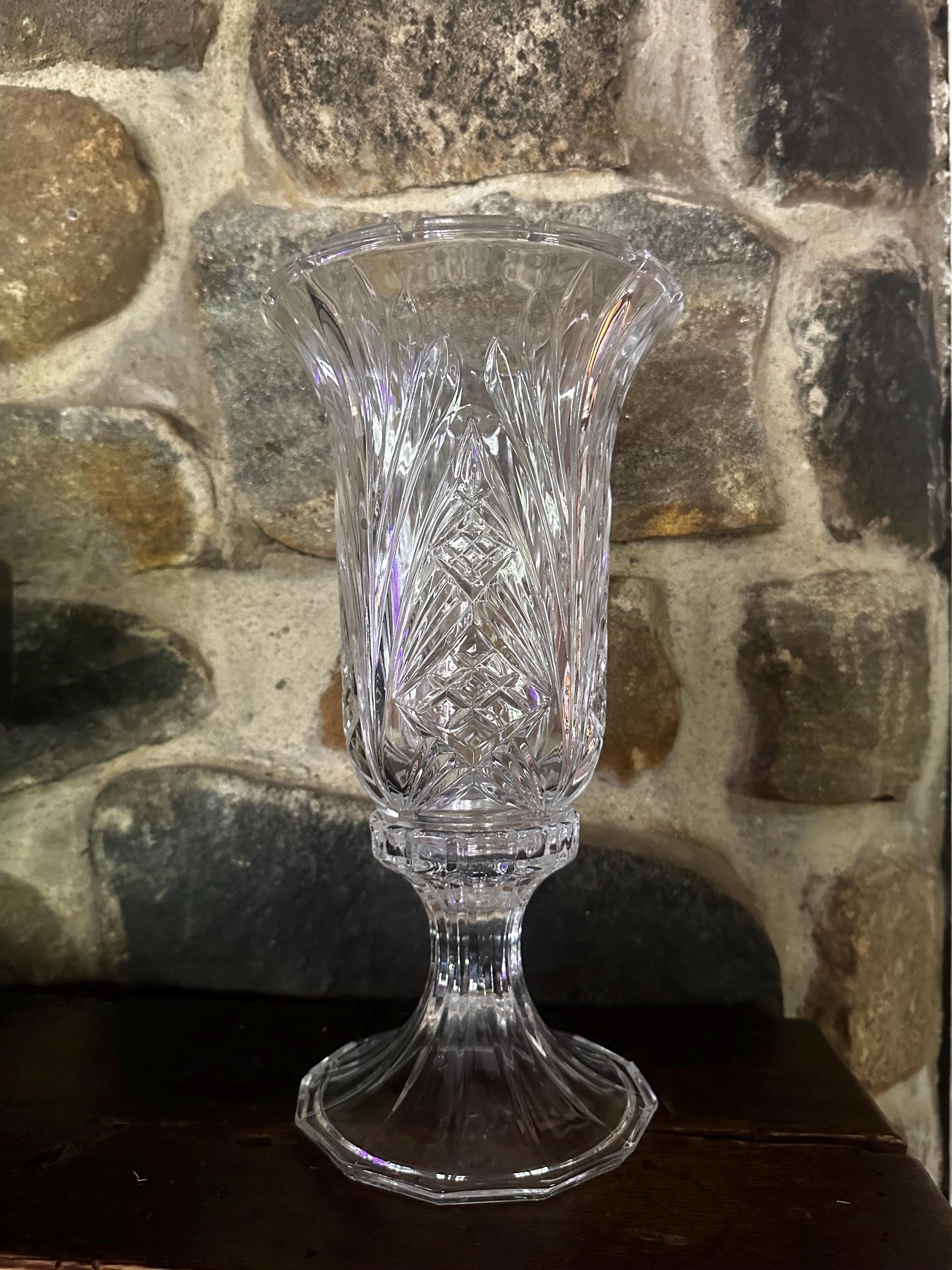 Vintage ~ Towle 24% Lead Crystal Hurricane Lamp ~ Single or Pair