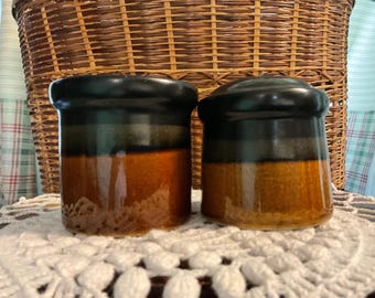 Vintage ~ Stoneware Stacking Salt & Pepper Shakers ~ Made in Japan