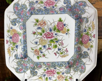 Vintage 1960’s Laudel Octagonal Bowl Floral Pattern Fine Bone China