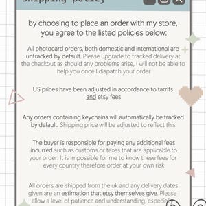 shipping policy of the store. Tracked shipping by default. US prices are higher due to tarrifs in place. Buyers are responsible for paying any additional fees such as customs.