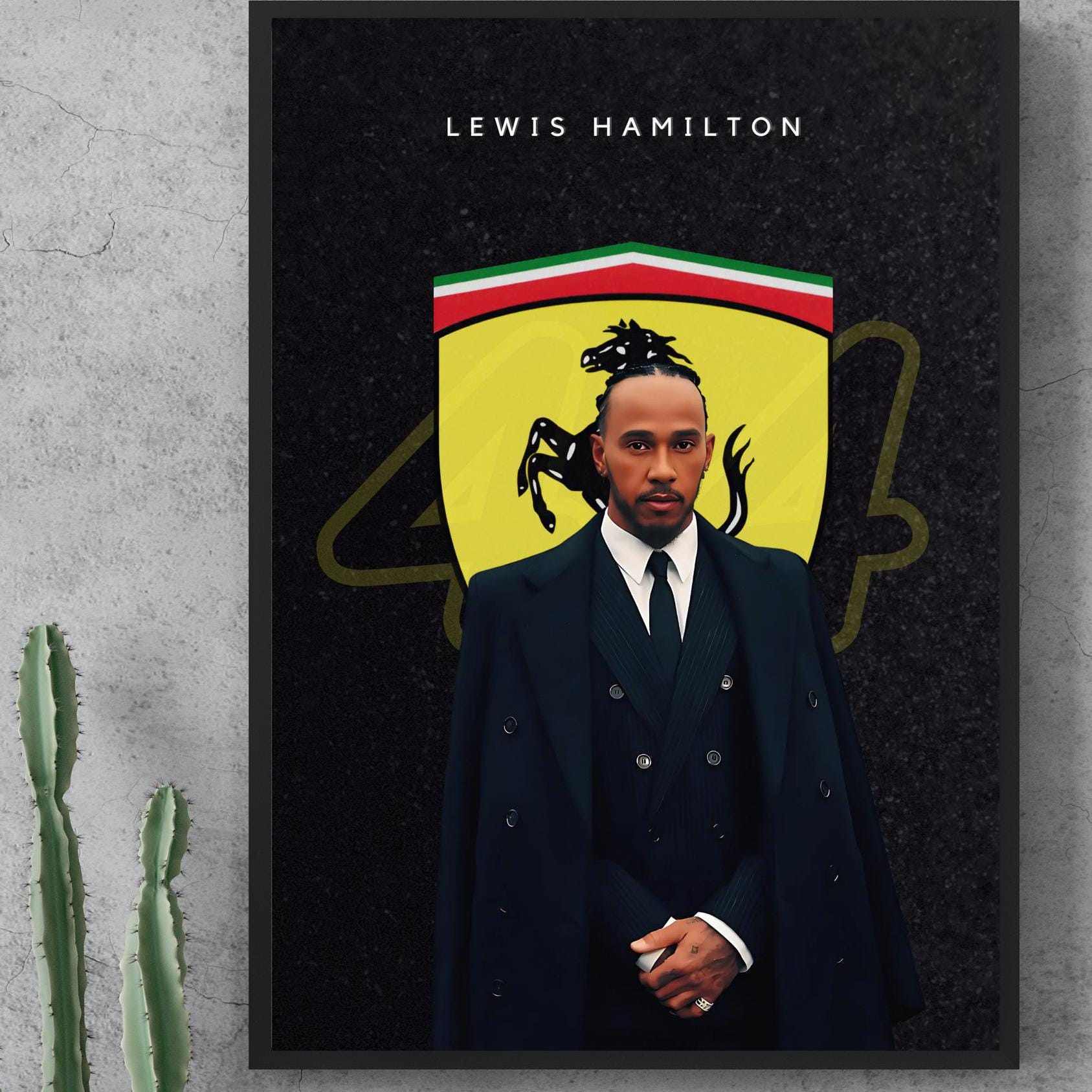 Poster Sur Toile Lewis Hamilton - Format 30x45 Cm - Décoration Murale Pour Chambre, Bureau - Personnalisable - 7