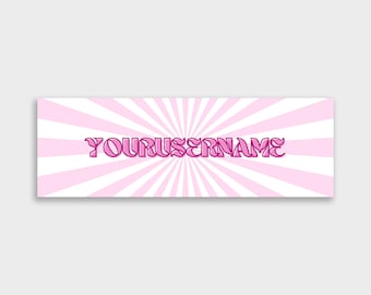 Candyland Twitter Header- Canva Template, Customizable Social Media Banner