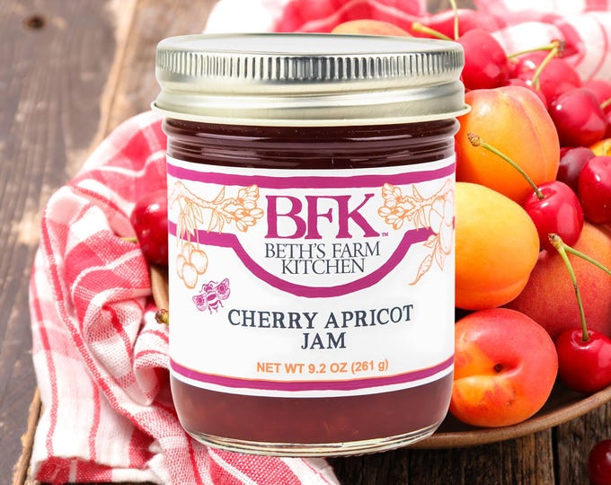 Cherry Apricot Jam Homemade Vegan Low Sugar Small Batch Hudson Valley
