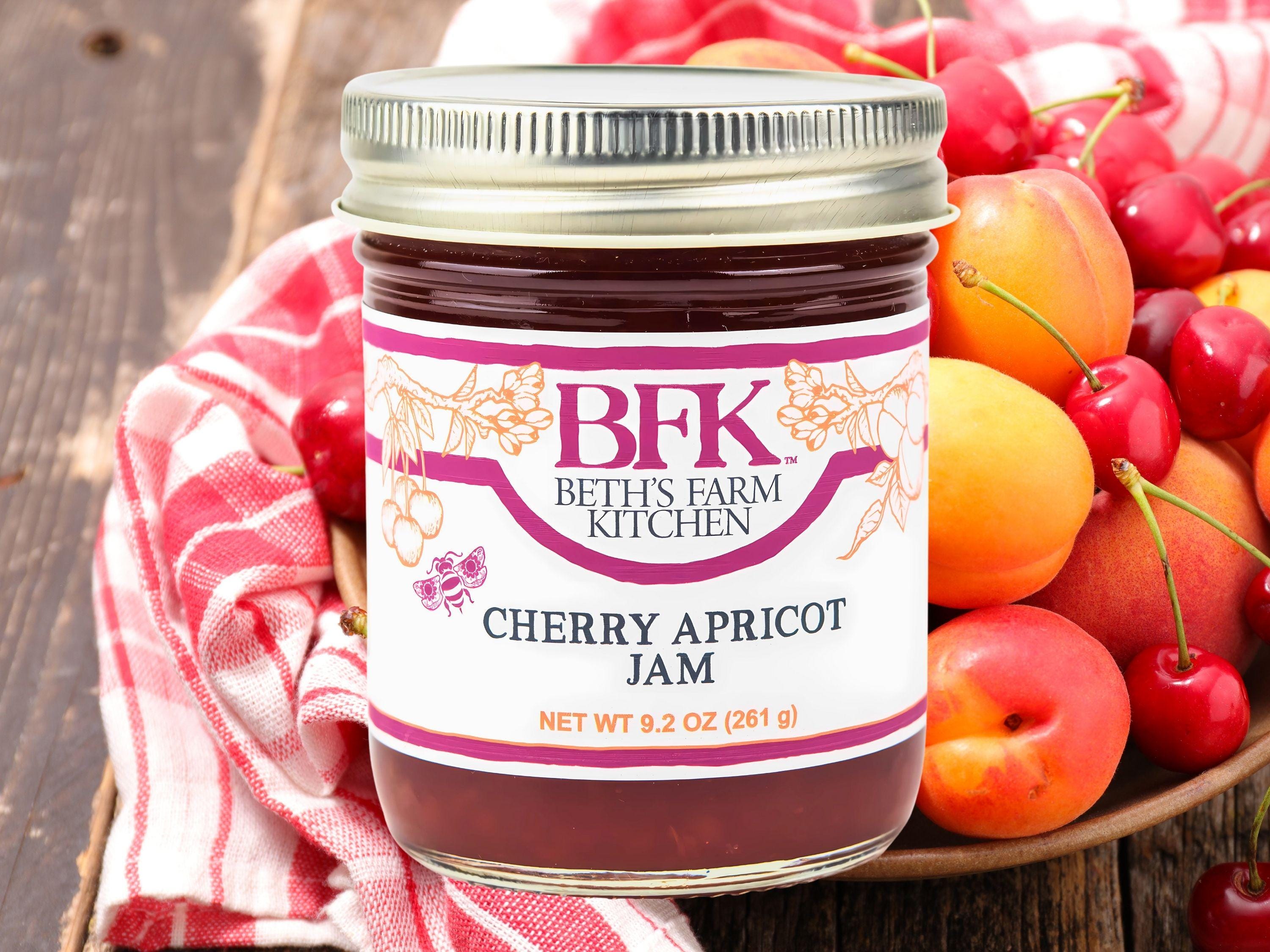 Cherry Apricot Jam Homemade Vegan Low Sugar Small Batch Hudson Valley