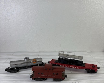 Lionel O Gauge Vintage American Flyer LOT of 3 Train CARS
