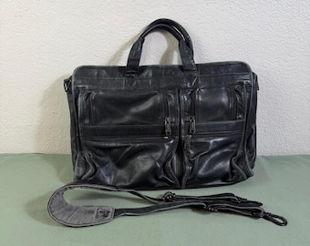Tumi 901D3 Mens Black Leather Briefcase Laptop Messenger Attache Bag