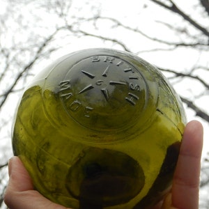 British Made Glass Fishing Float, Oliver Green Nautical Decor (5 inch)