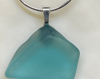 RARE RARE Authentic Pacific Ocean Aqua seaglass necklace Aqua beachglass Aqua oceanglass Aqua seaglass necklace jewelry sea jewelry treasure