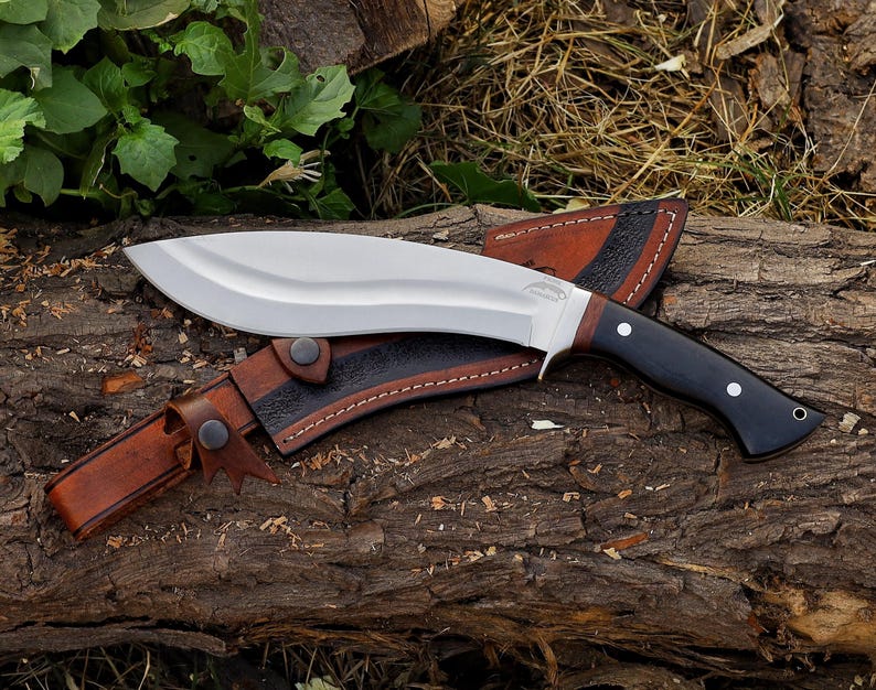 Kukri Machete Knife with Sheath Full Tang- Handmade Fixed Blade Tool for Outdoor Camping- Anniversary Gift For him Stainless Steel 4
