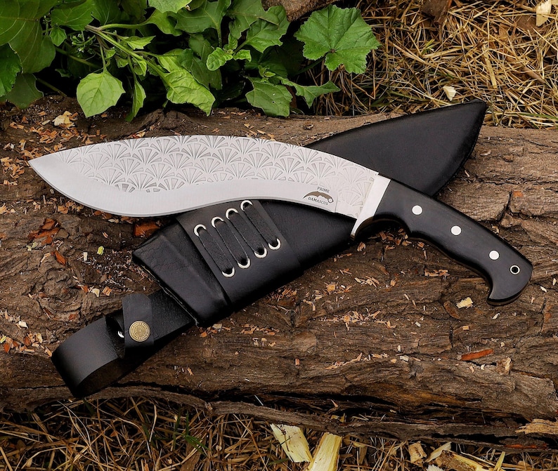 Kukri Machete Knife with Sheath Full Tang- Handmade Fixed Blade Tool for Outdoor Camping- Anniversary Gift For him Stainless Steel 3