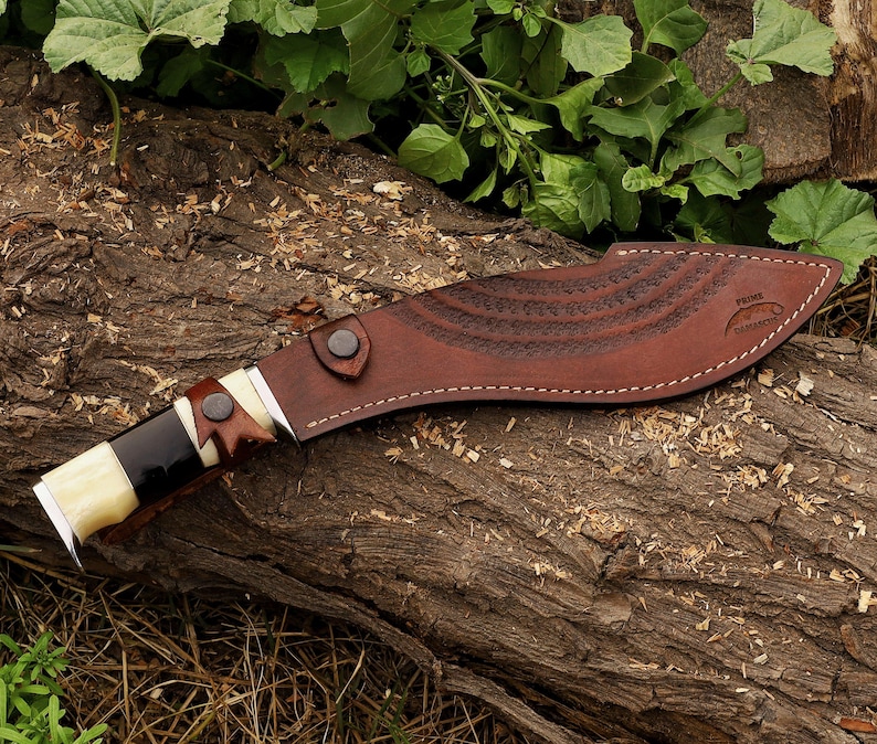 Kukri Machete Knife with Sheath Full Tang- Handmade Fixed Blade Tool for Outdoor Camping- Anniversary Gift For him image 13