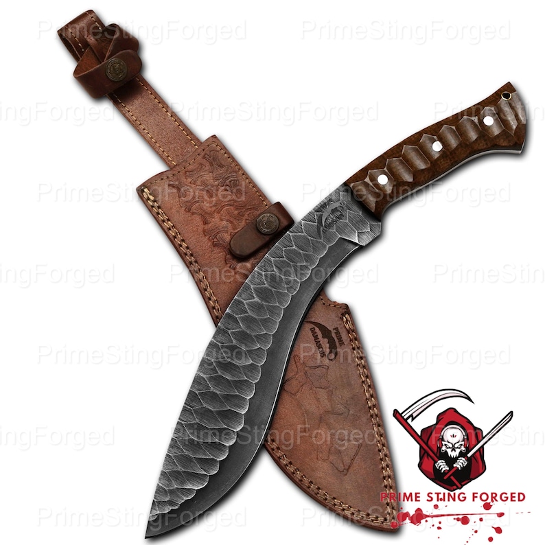 Kukri Machete Knife with Sheath Full Tang- Handmade Fixed Blade