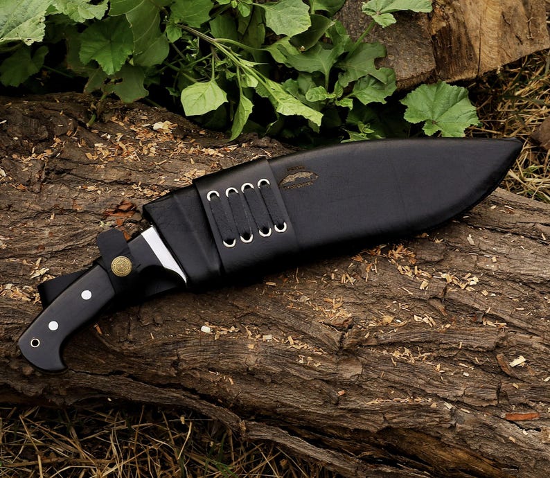Kukri Machete Knife with Sheath Full Tang- Handmade Fixed Blade Tool for Outdoor Camping- Anniversary Gift For him image 10