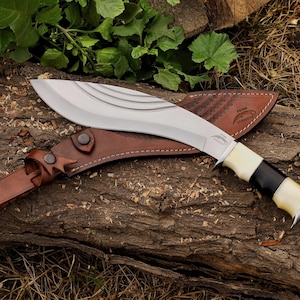 Kukri Machete Knife with Sheath Full Tang- Handmade Fixed Blade Tool for Outdoor Camping- Anniversary Gift For him Stainless Steel 2