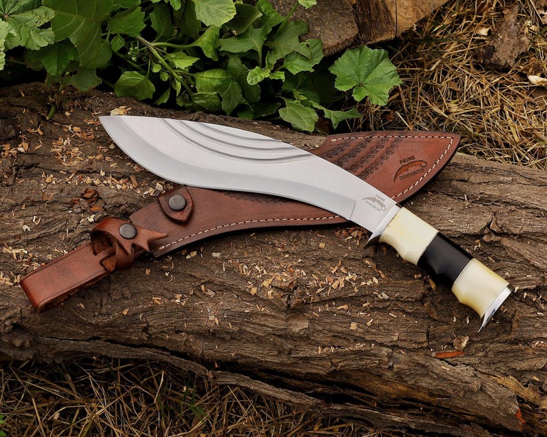 Kukri Machete Knife with Sheath Full Tang- Handmade Fixed Blade Tool for Outdoor Camping- Anniversary Gift For him Stainless Steel 2