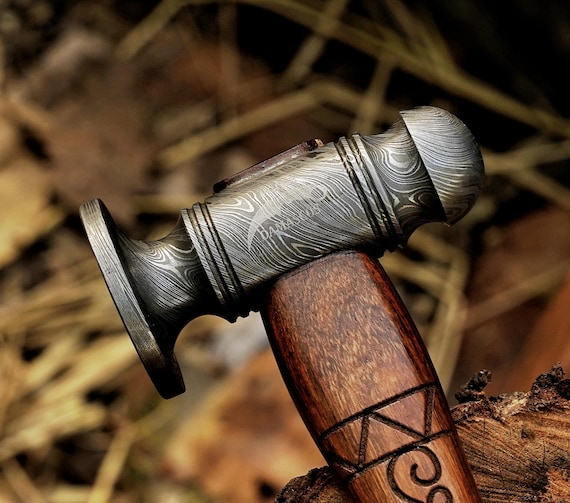 Custom Handmade Damascus steel Hammer - Engraved Hammer Wood Working & Personalized Gift For Men- Home Improvement Tool